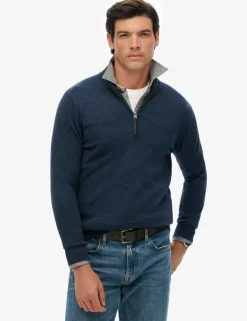 Slim Fit Pure Cotton Half Zip Jumper