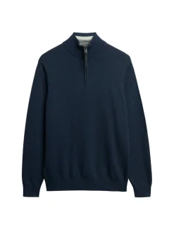 Slim Fit Pure Cotton Half Zip Jumper