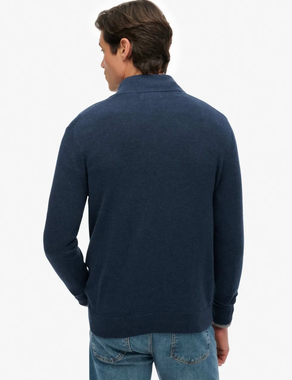 Slim Fit Pure Cotton Half Zip Jumper