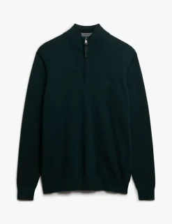 Slim Fit Pure Cotton Half Zip Jumper
