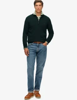 Slim Fit Pure Cotton Half Zip Jumper