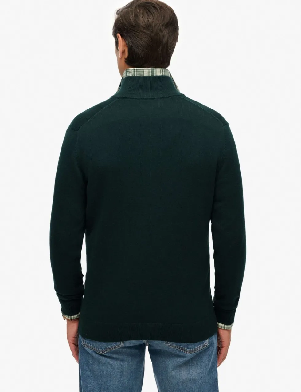 Slim Fit Pure Cotton Half Zip Jumper