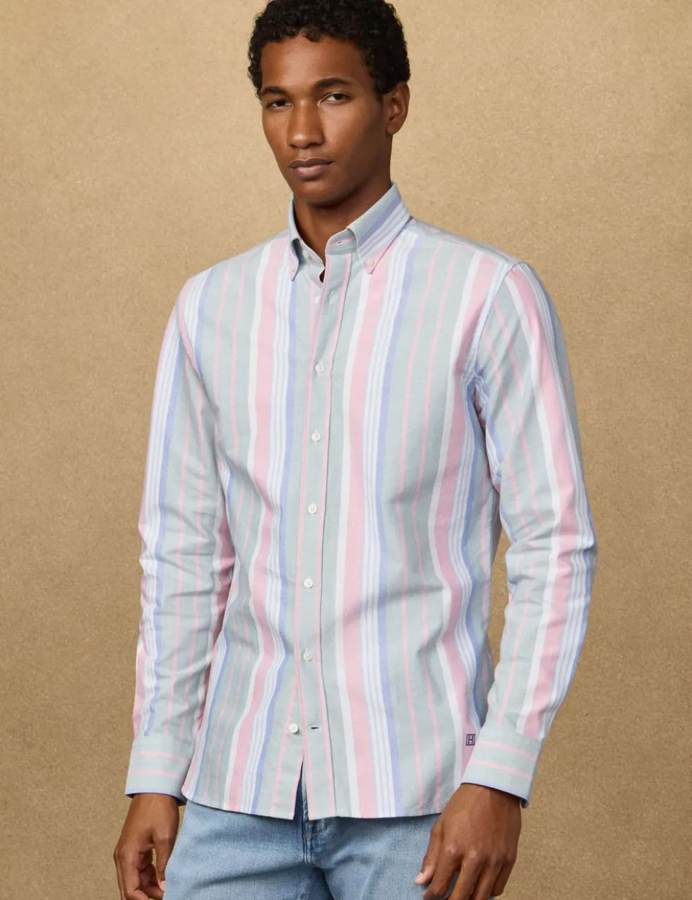 Slim Fit Pure Cotton Striped Oxford Shirt