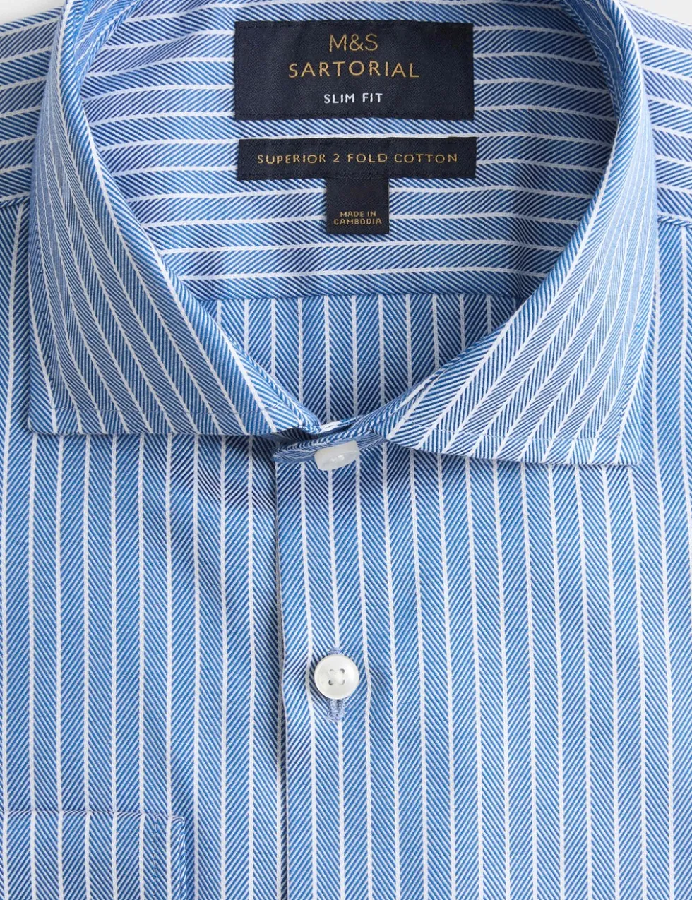 Slim Fit Pure Cotton Striped Shirt