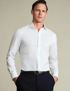 Slim Fit Pure Cotton Textured Luxury Shirt
