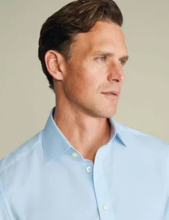 Slim Fit Pure Cotton Textured Luxury Shirt
