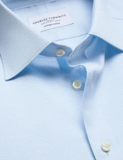 Slim Fit Pure Cotton Textured Luxury Shirt