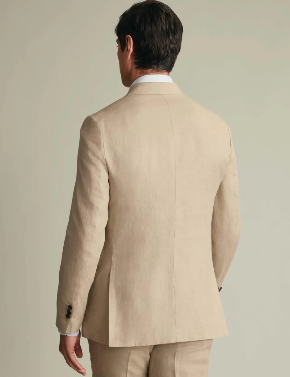 Slim Fit Pure Linen Double Breasted Suit Jacket