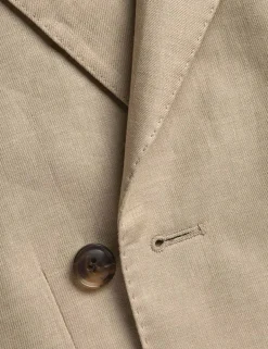 Slim Fit Pure Linen Double Breasted Suit Jacket