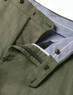 Slim Fit Pure Linen Flat Front Trousers
