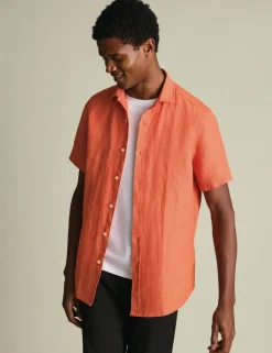 Slim Fit Pure Linen Short Sleeve Shirt
