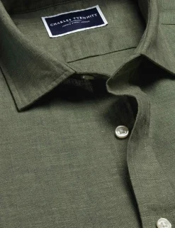 Slim Fit Pure Linen Short Sleeve Shirt