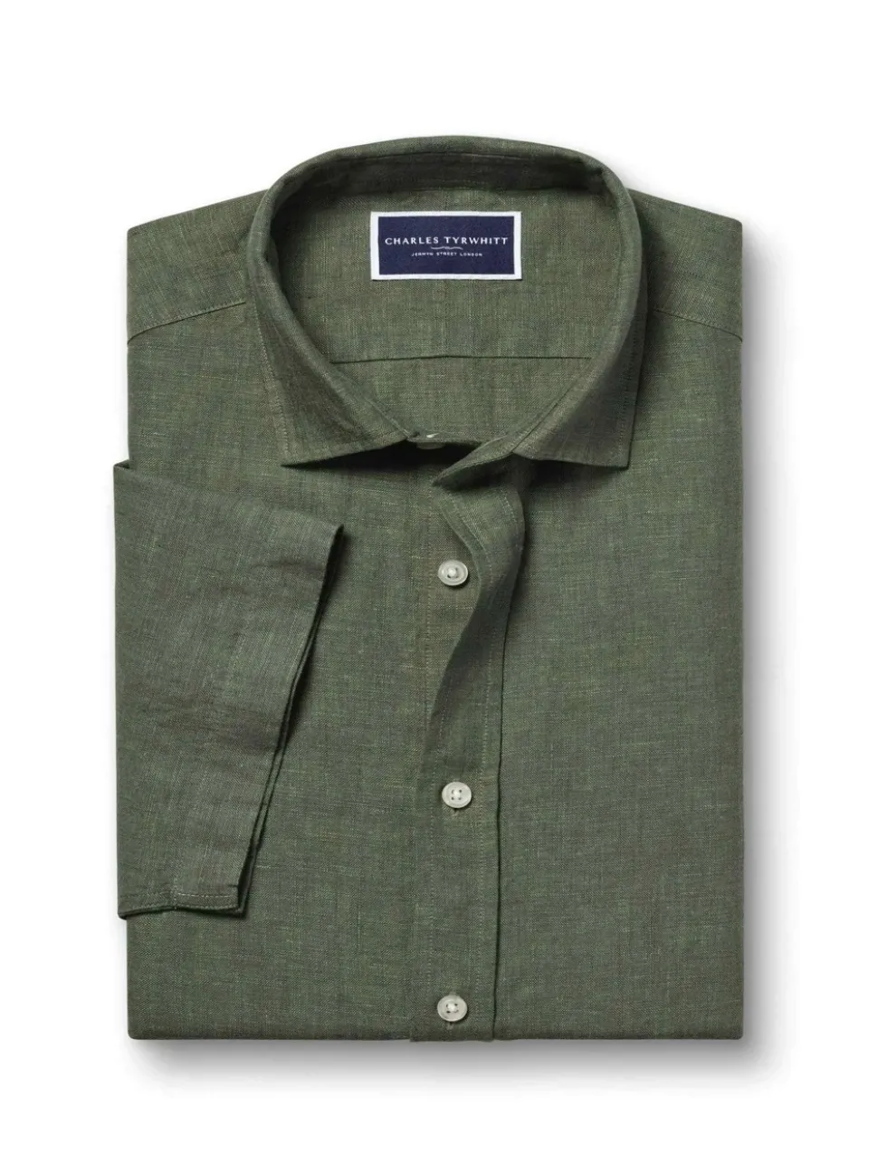 Slim Fit Pure Linen Short Sleeve Shirt