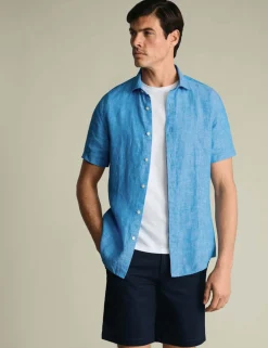 Slim Fit Pure Linen Short Sleeve Shirt