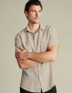 Slim Fit Pure Linen Short Sleeve Shirt
