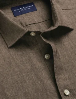 Slim Fit Pure Linen Short Sleeve Shirt