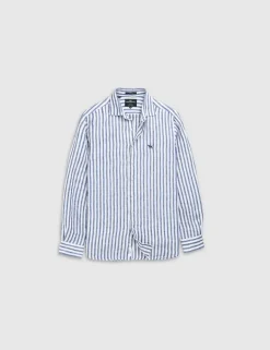 Slim Fit Pure Linen Striped Shirt