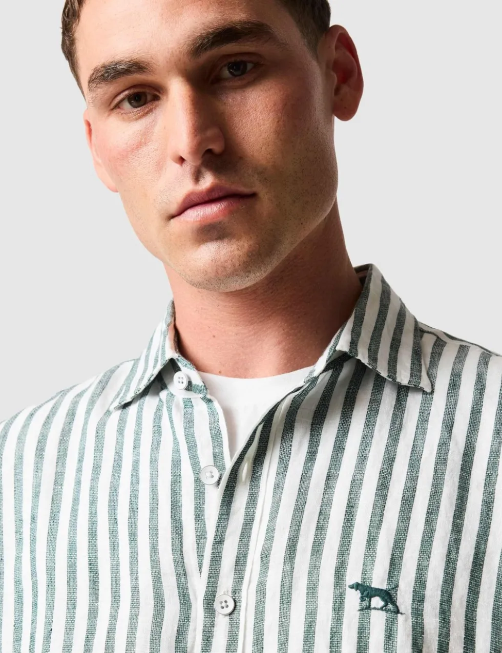 Slim Fit Pure Linen Striped Shirt