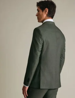 Slim Fit Pure Wool Double Breasted Suit Jacket