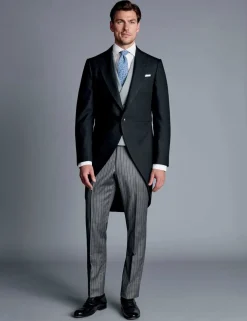 Slim Fit Pure Wool Stripe Trousers