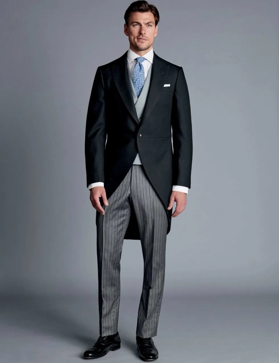 Slim Fit Pure Wool Stripe Trousers