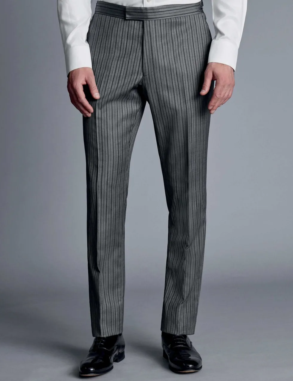 Slim Fit Pure Wool Stripe Trousers