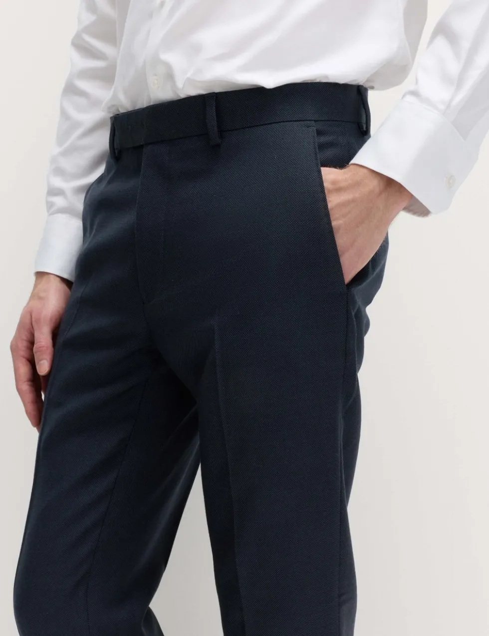 Slim Fit Pure Wool Suit Trousers