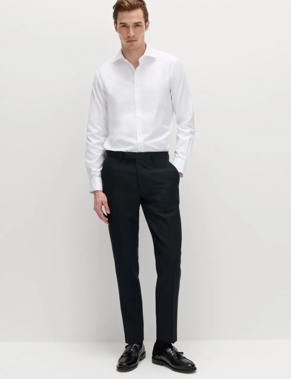 Slim Fit Pure Wool Suit Trousers