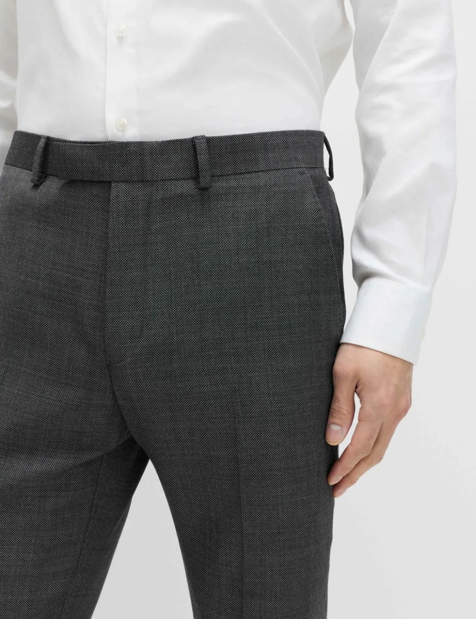 Slim Fit Pure Wool Suit Trousers