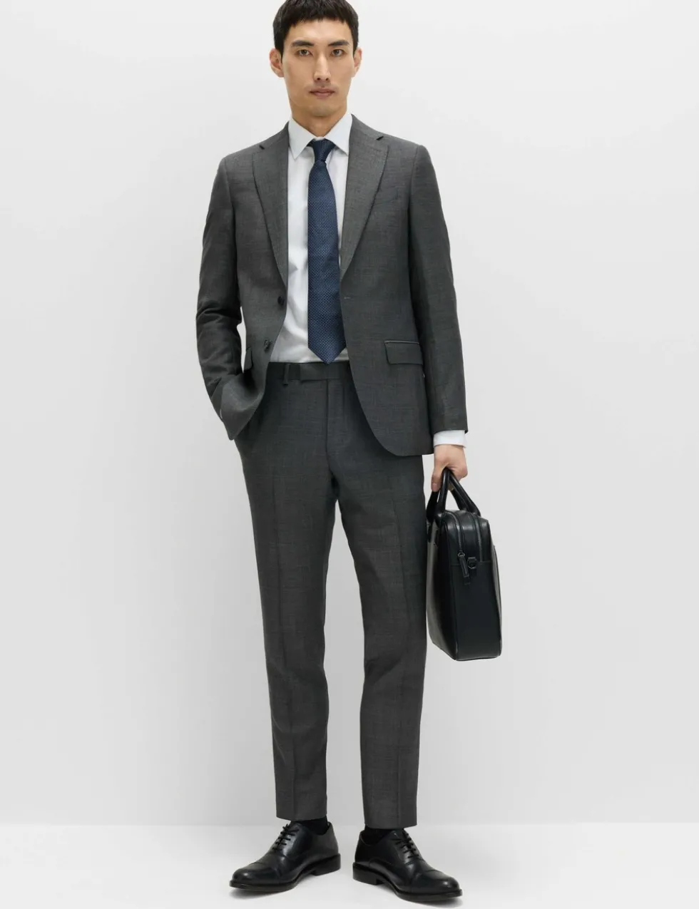 Slim Fit Pure Wool Suit Trousers