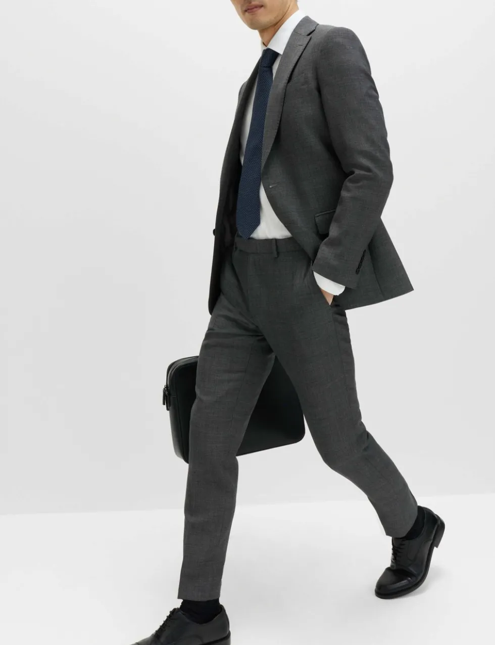 Slim Fit Pure Wool Suit Trousers