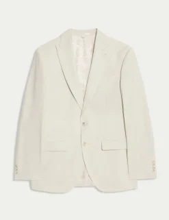 Slim Fit Suit Jacket with Linen