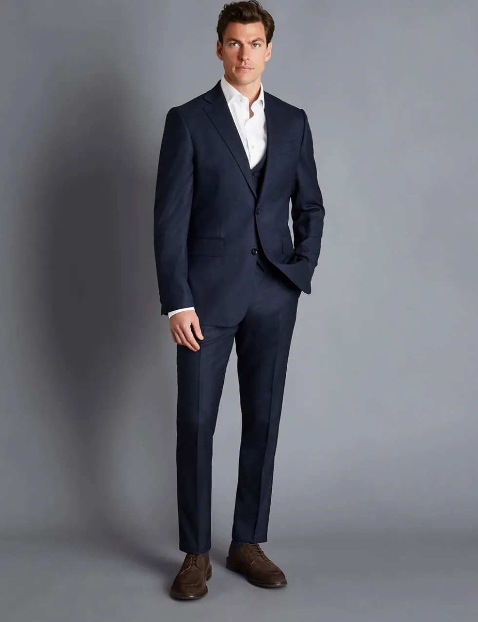 Slim Fit Super 120s Wool Suit Trousers