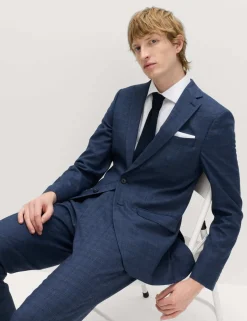 Slim Fit Textured Check Jacket