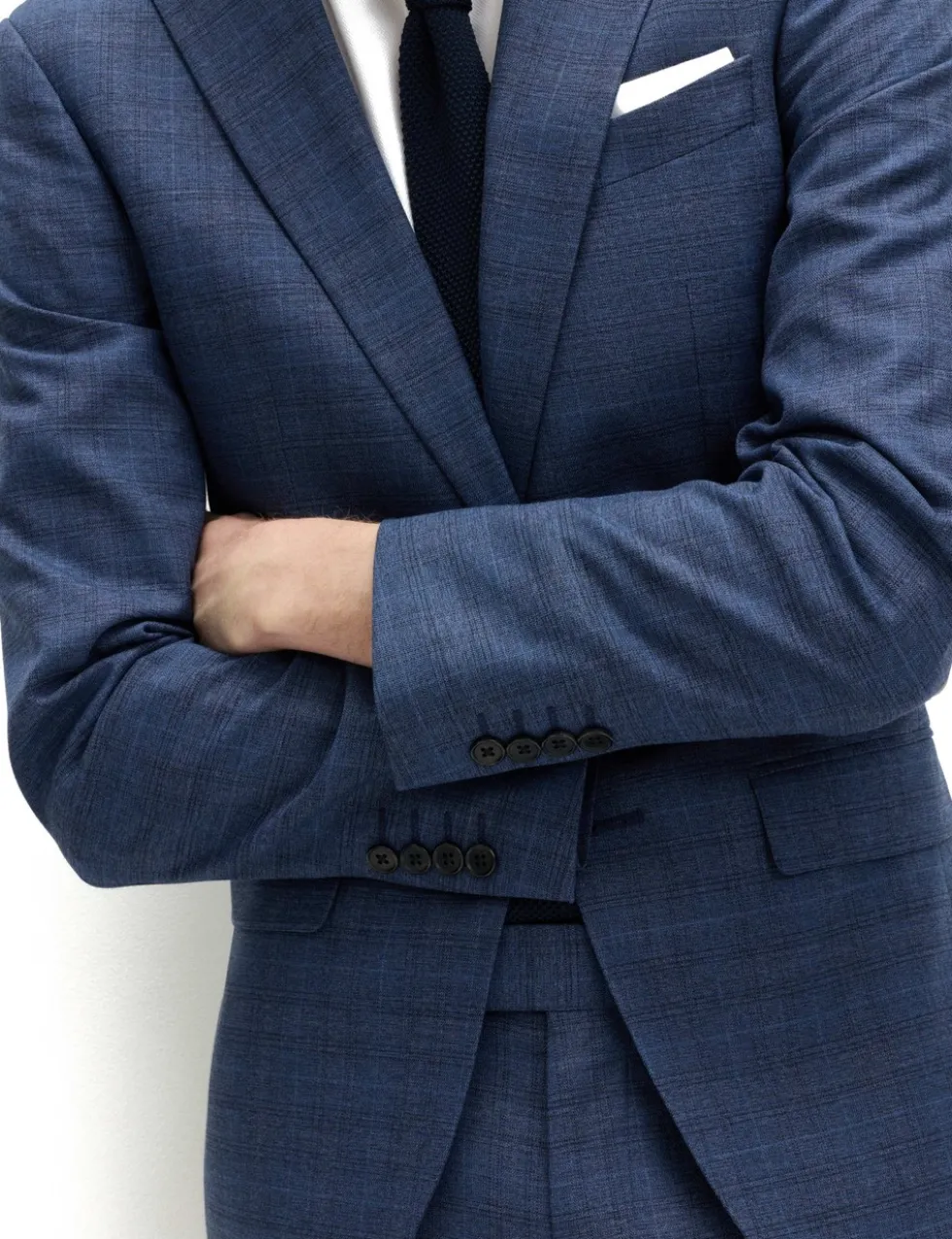 Slim Fit Textured Check Jacket