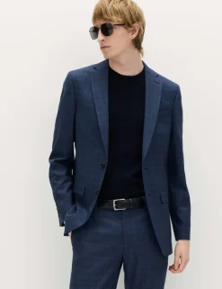 Slim Fit Textured Check Jacket