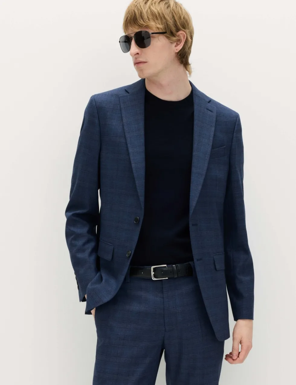 Slim Fit Textured Check Jacket