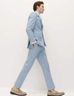Slim Fit Textured Stretch Trousers
