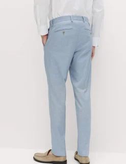 Slim Fit Textured Stretch Trousers