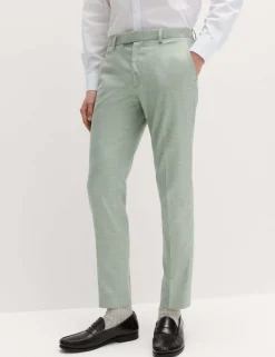 Slim Fit Textured Stretch Trousers
