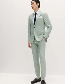Slim Fit Textured Stretch Suit Jacket