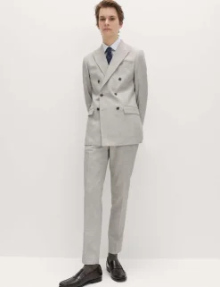 Slim Fit Textured Twill Stretch Suit Jacket