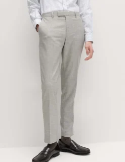Slim Fit Textured Twill Stretch Trousers