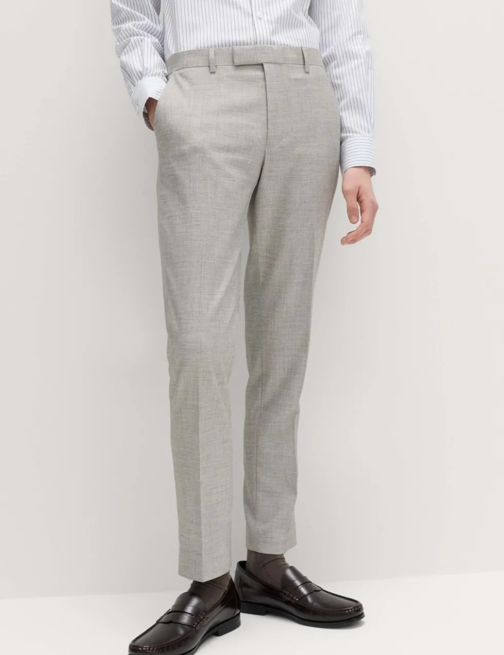 Slim Fit Textured Twill Stretch Trousers