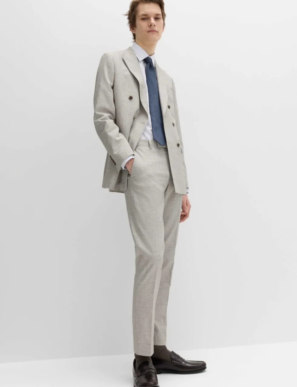 Slim Fit Textured Twill Stretch Trousers