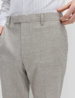Slim Fit Textured Twill Stretch Trousers