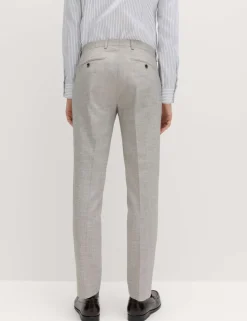 Slim Fit Textured Twill Stretch Trousers