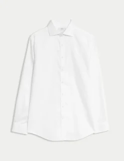 Slim Fit Ultimate Non Iron Pure Cotton Textured Shirt