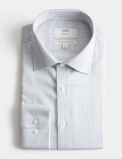 Slim Fit Ultimate Non Iron Cotton Striped Shirt