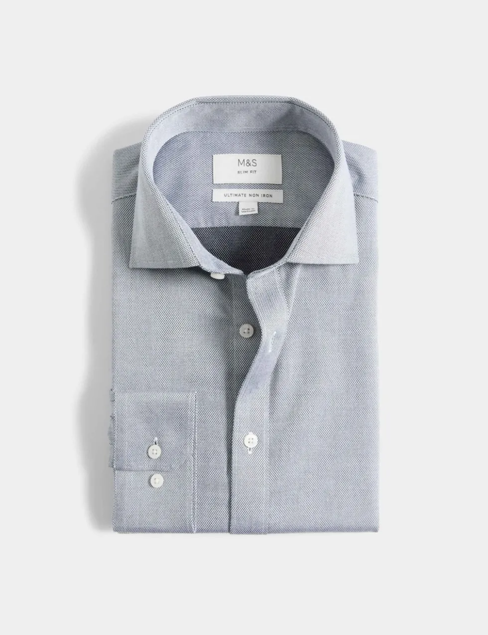 Slim Fit Ultimate Non Iron Pure Cotton Textured Shirt